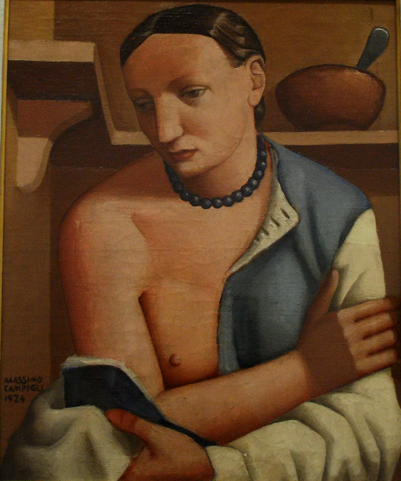 GAM - MALINCONIA_093.JPG - MASSIMO CAMPIGLI - Berlino 1895-Saint-tropez 1971 - RITRATTO DI SIGNORA (Donna con le braccia conserte) 1924